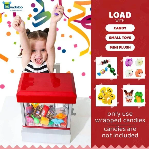 Claw Machine Arcade Game with Sound, Cool Fun Mini Candy Grabber Prize Dispenser